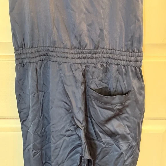 Theory Hekuba Silk Jumpsuit Dark Blue 31862